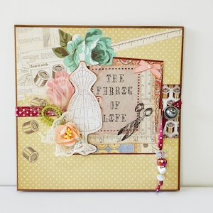 Nähalbum, Scrapbook Akkordeon Buch, Geschenk für Mama, Retro Fotobuch, quadratisches Akkordeon Album, vorgefertigtes Scrapbook Mini Album, versandfertig