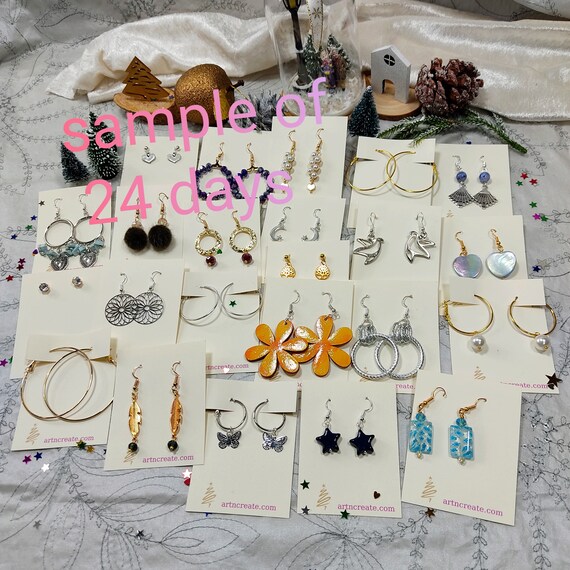 Pendientes calendario de adviento de Pendientes - Etsy España