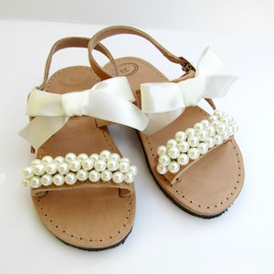 Flower Girl Sandals / Wedding Sandals / Girl Sandals/ Ivory - Etsy