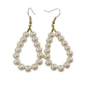 Pearl drop earrings, Wedding earrings, Bridal pearl earrings, Dainty pearl earrings, Elegant earrings, Birthday gift image 7