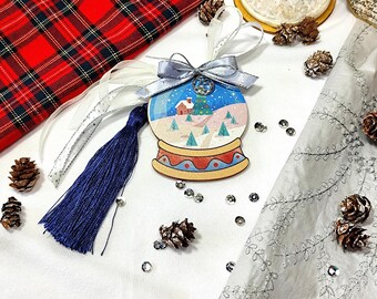 Greek gouri 2025 wooden snowball ornament, Christmas gift for new year 2025, Home decor for holiday, New year 2025 gift, Greek seasonal gift