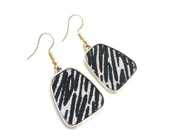 Animal print zebra earrings, Σκουλαρίκια με animal print ζέβρα