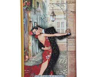 Handmade notebook with retro image tango dancers, Tango lovers notebook A5, Journal A5 scrapbook notebook, Mother's day gift