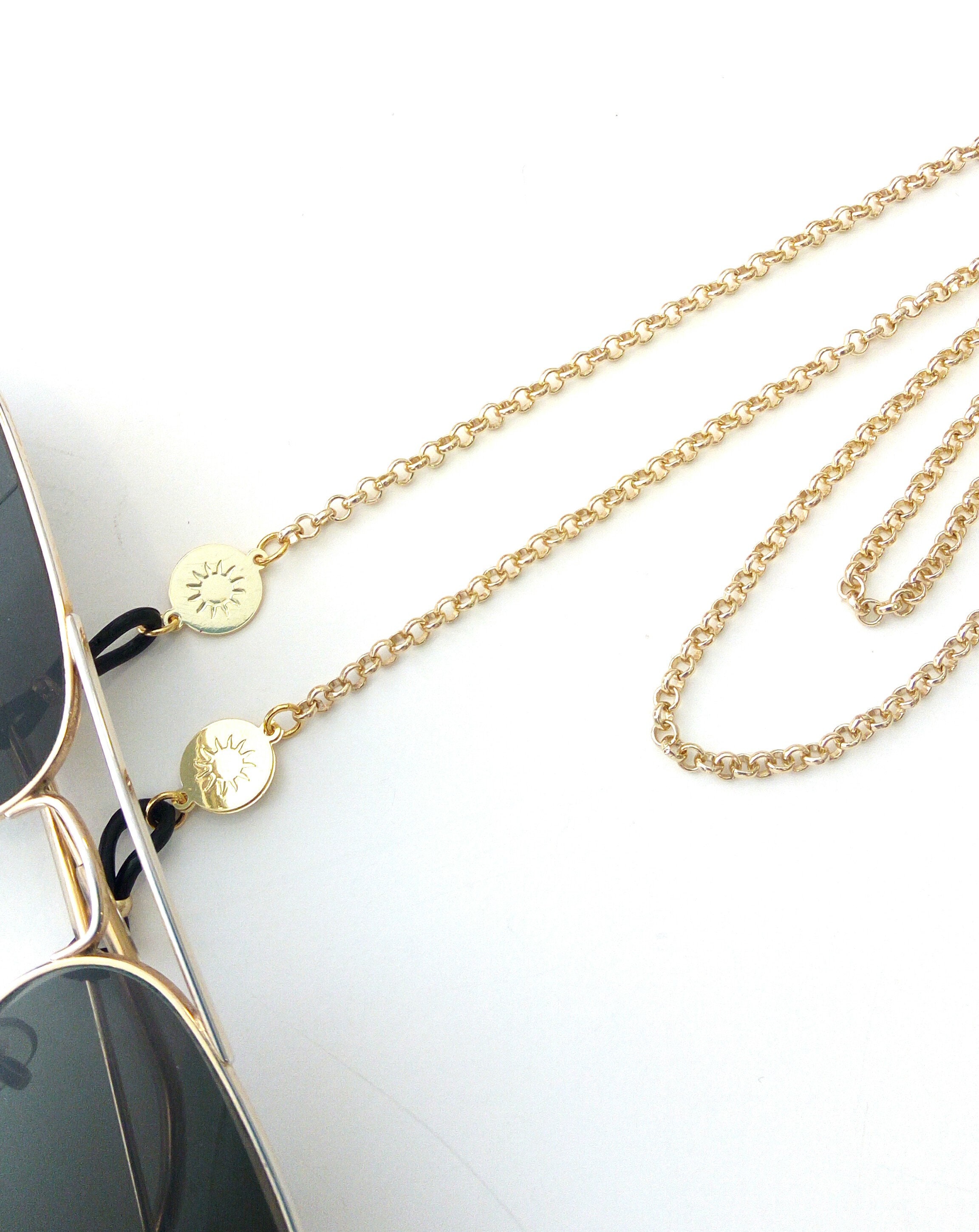 Sunglasses chain Eyeglasses necklace, Gold glasses chain, Lanyard chain