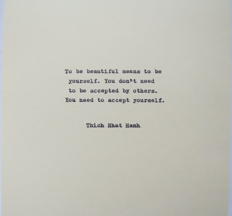 Thich Nhat Hanh Quote Typed on Typewriter image 1