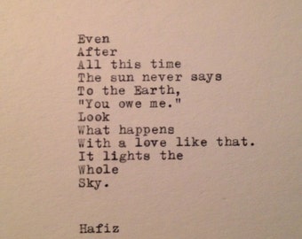 Hafiz Quote Typed on Typewriter