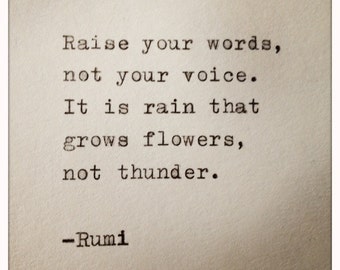 Rumi Quote Typed on Typewriter
