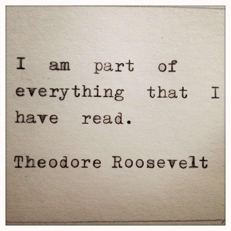 Theodore Roosevelt Quote Typed on Typewriter image 1