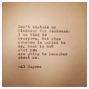 Al Capone Quote Typed on Typewriter