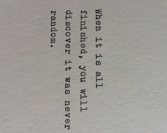 Hand Typed Quote On Vinatge Typewriter