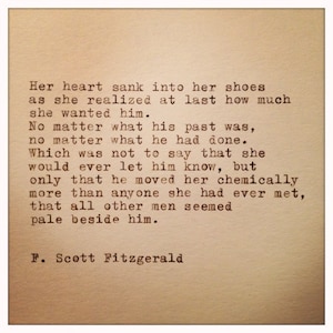 F. Scott Fitzgerald Quote Typed on Typewriter