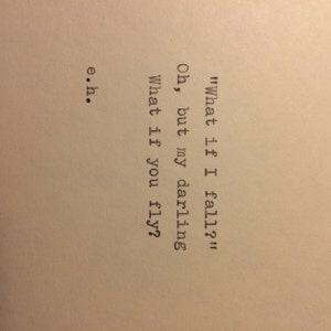 Erin Hanson Hand Typed Quote On Vinatge Typewriter