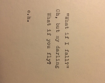 Erin Hanson Hand Typed Quote On Vinatge Typewriter