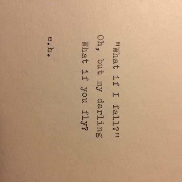 Erin Hanson Hand Typed Quote On Vinatge Typewriter