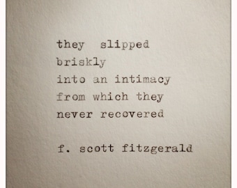 F. Scott Fitzgerald Love Quote Made On Typewriter, typewriter quote