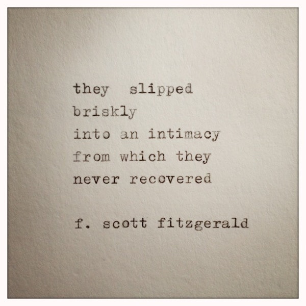 F. Scott Fitzgerald Love Quote Made On Typewriter, typewriter quote