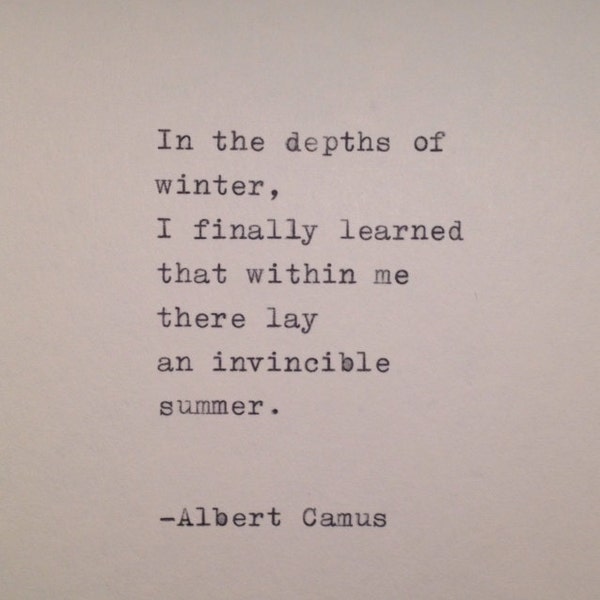 Albert Camus Handtyped Quote