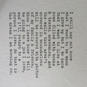 Love and Travel Typewriter Quote / Handtyped On Typewriter