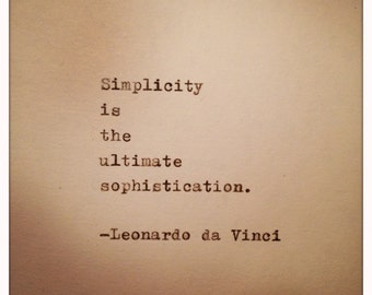 Leonardo da Vinci Quote Typed on Typewriter