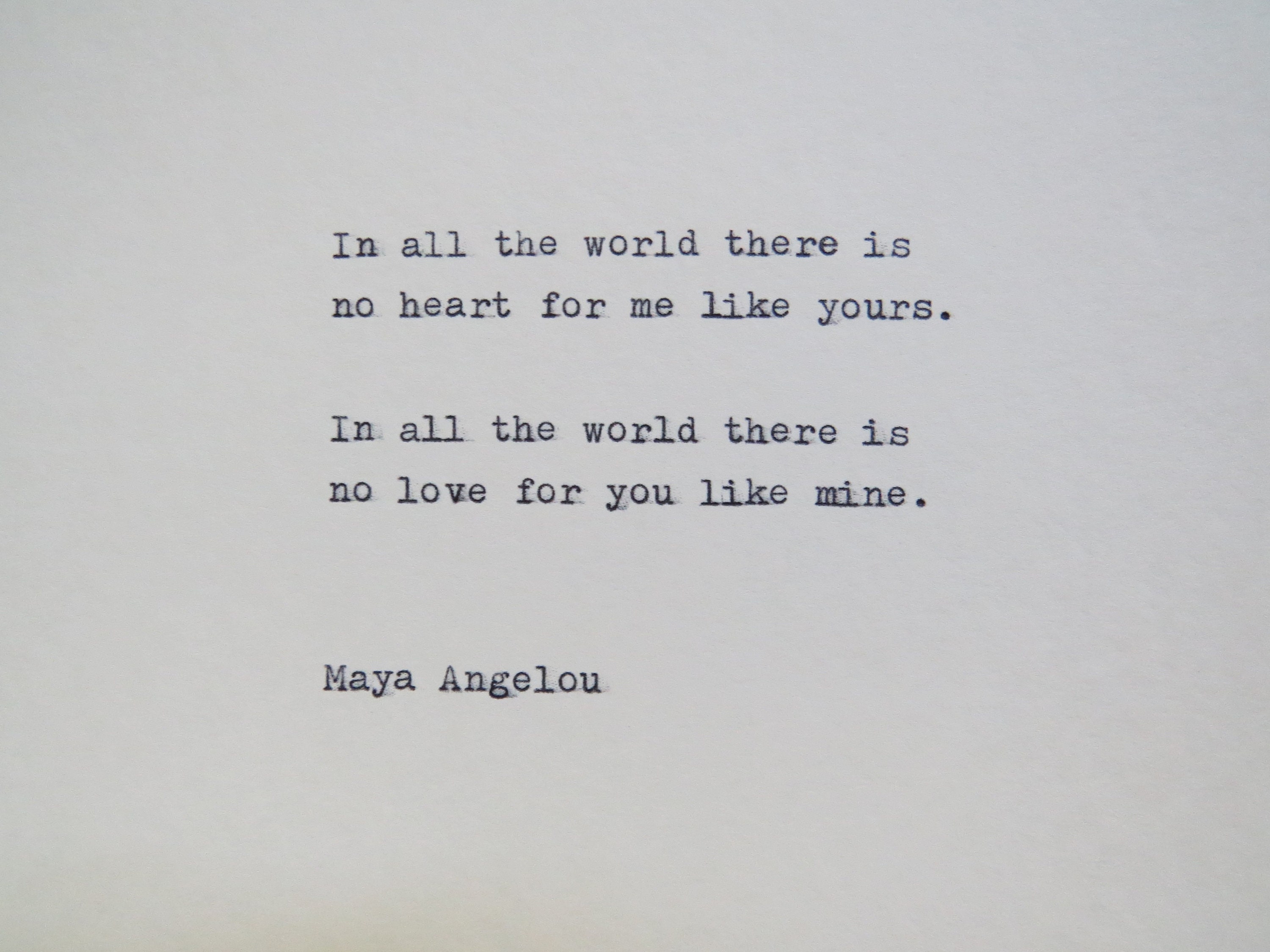 Maya Angelou Love Quotes Maya Angelou Love Quote Hand Typed On Typewriter | Etsy