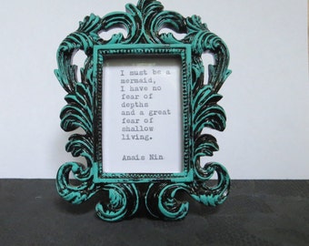 Anais Nin Mermaid Quote Typed on Typewriter & Framed / typewriter quote
