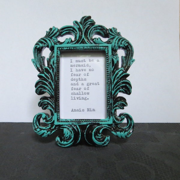 Anais Nin Mermaid Quote Typed on Typewriter & Framed / typewriter quote