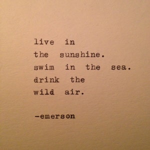 Emerson Quote Hand Typed on Typewriter