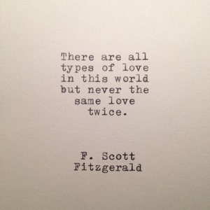 F Scott Fitzgerald Love Quote Made On Typewriter