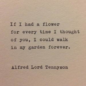 Alfred Lord Tennyson Love Quote Made on Typewriter, typewriter quote