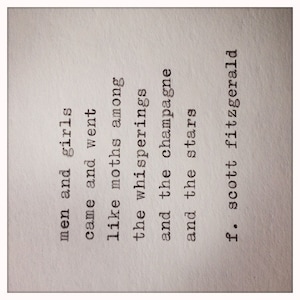 Great Gatsby Quote Typed on Typewriter