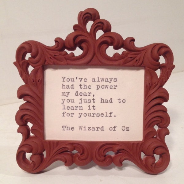 Wizard of Oz Quote hand Typed on Typewriter & Framed / typewriter quote