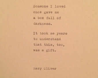 Mary Oliver Quote typed on typewriter