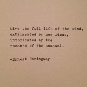 Hemingway Quote Typed on Typewriter