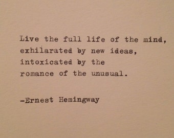 Hemingway Quote Typed on Typewriter