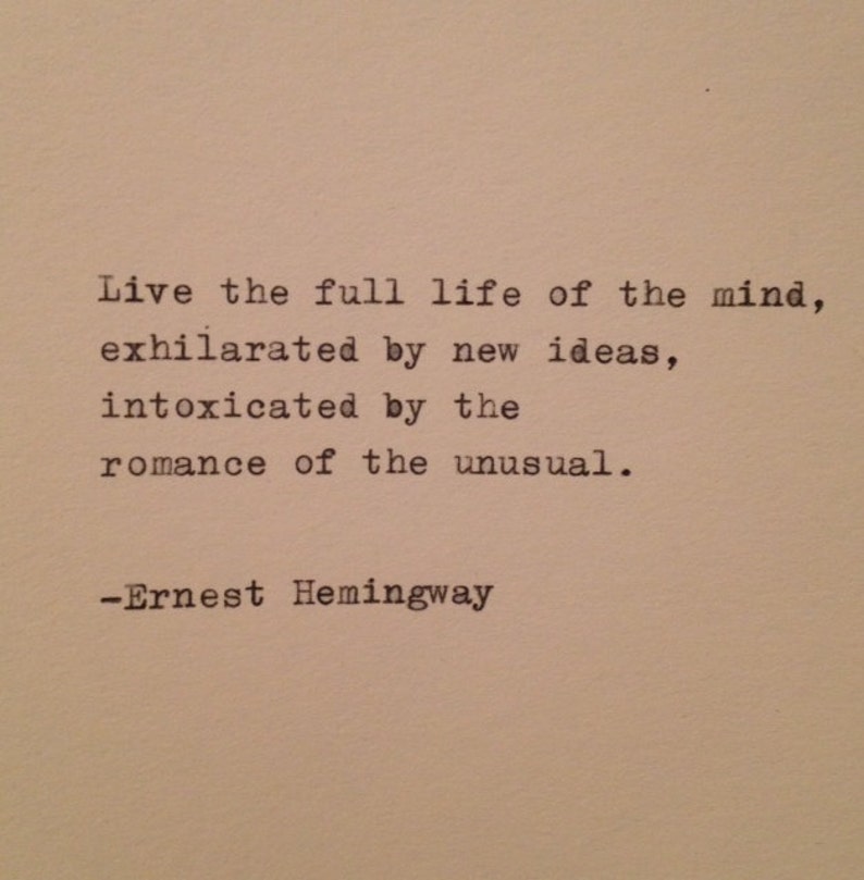 Hemingway Quote Typed on Typewriter image 1