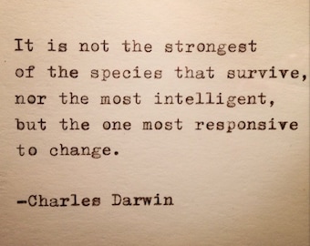 Charles Darwin Quote Typed on Typewriter