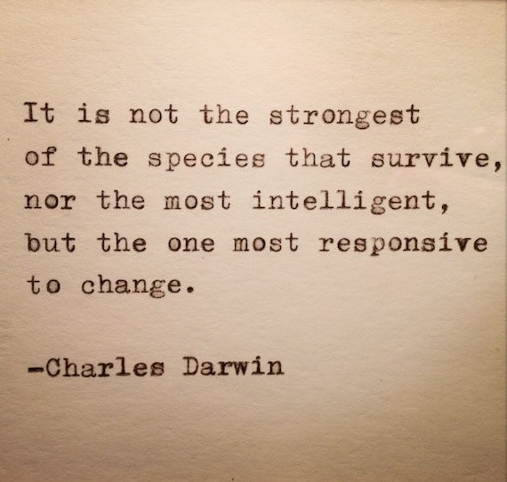 Citation De Charles Darwin Tapee Sur Machine A Ecrire Etsy France