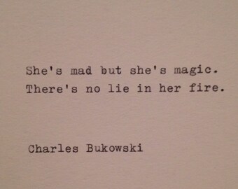 Charles Bukowski Typewriter Quote