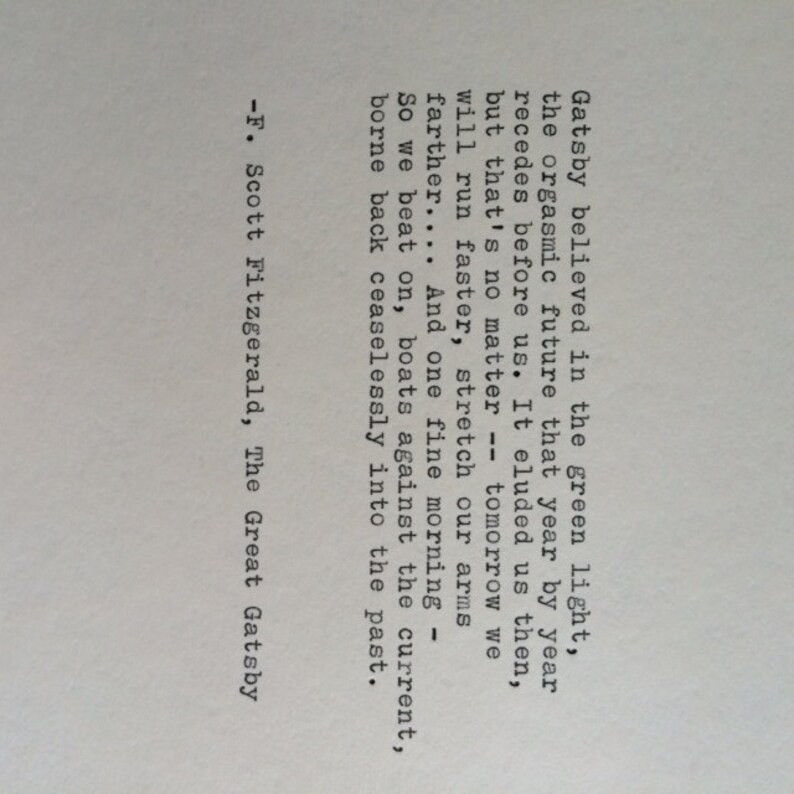 F. Scott Fitzgerald Great Gatsby Quote Hand Typed on Etsy