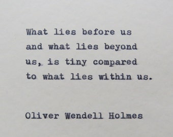 Oliver Wendell Holmes Quote Typed on Typewriter/typewriter quote