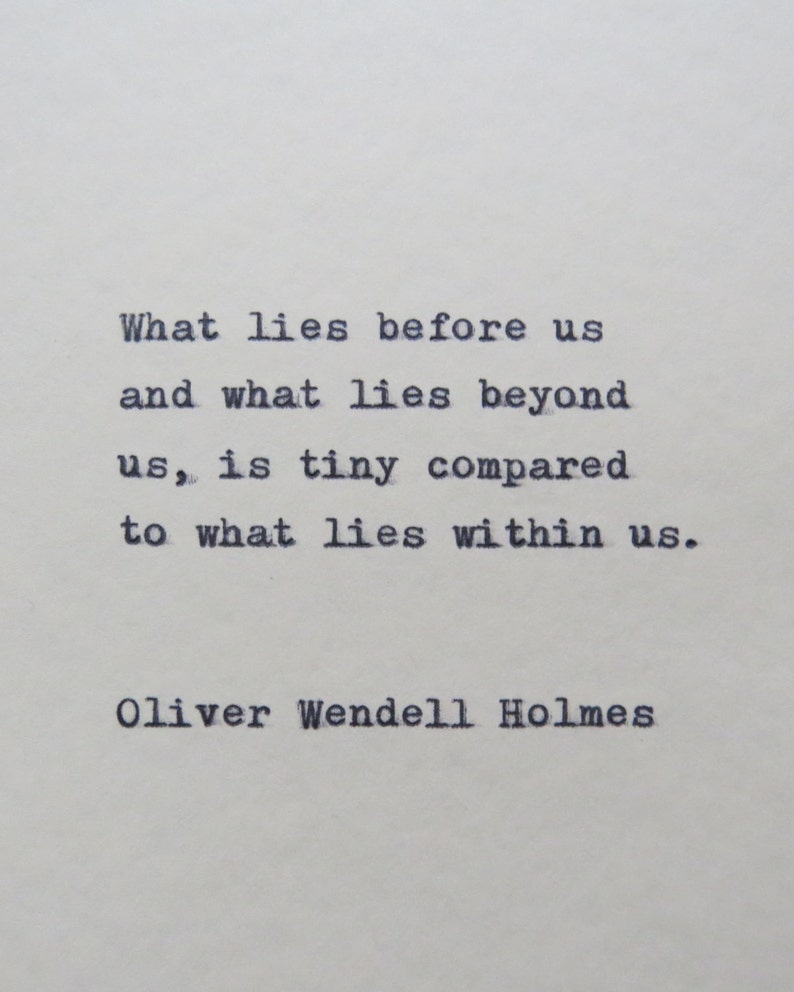 Oliver Wendell Holmes Quote Typed on Typewriter/typewriter quote image 1