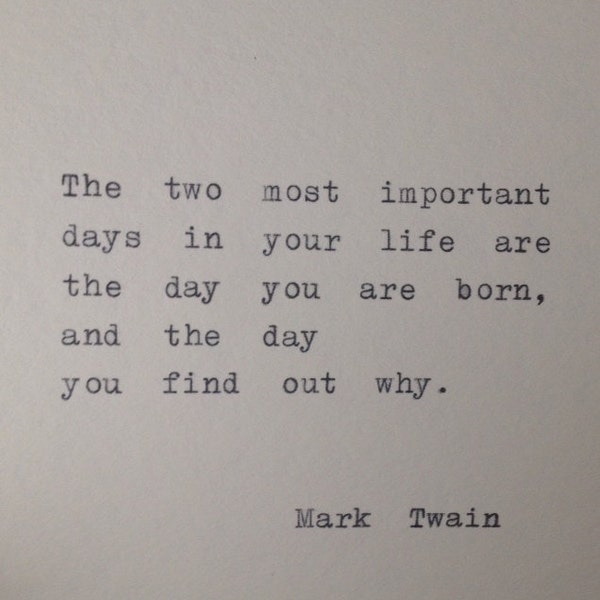 Mark Twain Quote Hand Typed on Typewriter