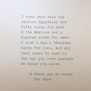 Love Quote Typed on Typewriter, Typewriter Quote