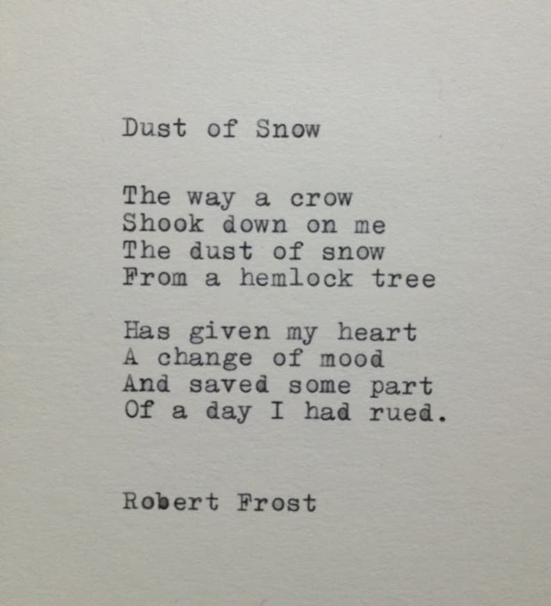 Robert Frost Snow Poem Typed on Typewriter image 1