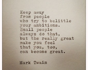 Mark Twain Quote Typed on Typewriter