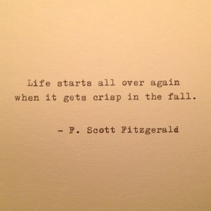 Autumn Fitzgerald Quote Typed on Typewriter / typewriter quote