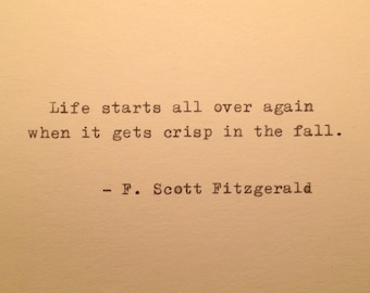 Autumn Fitzgerald Quote Typed on Typewriter / typewriter quote