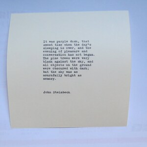 John Steinbeck Tortilla Flat Typewriter Quote / Quote Typed on Typewriter image 2