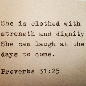 Proverbs 31:25 Typed on Typewriter