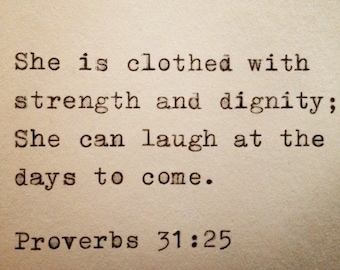 Proverbs 31:25 Typed on Typewriter
